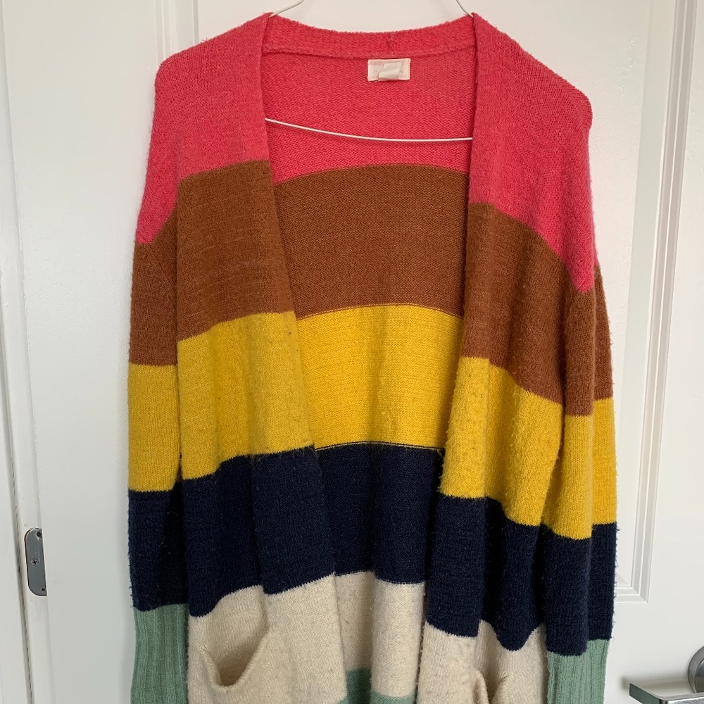 Caslon Striped Cardigan with Pockets